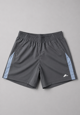 Layer Hybrid 7" Training Shorts in Dark Grey, front flatlay
