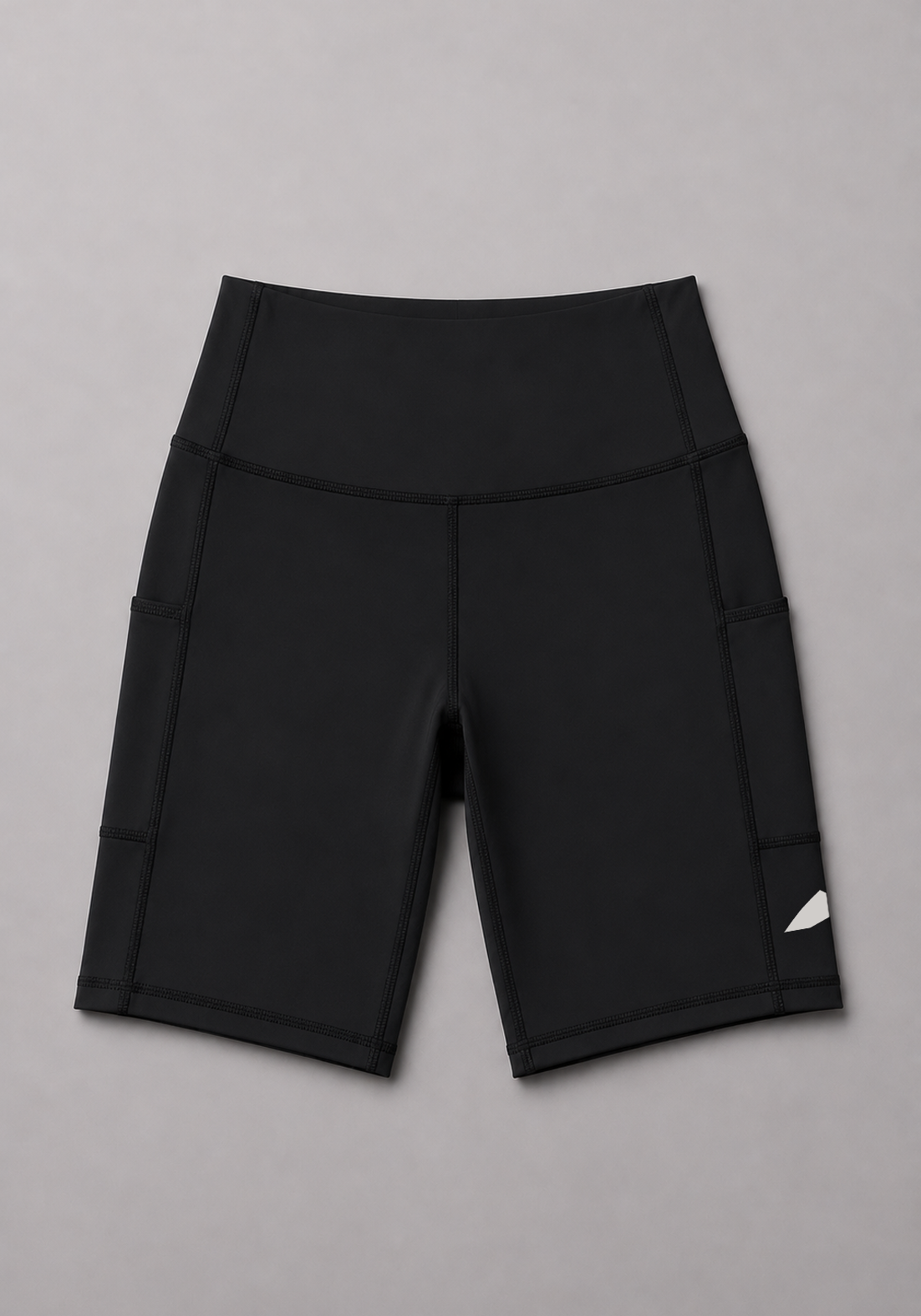 Layer Hybrid Training Tight Shorts in Black, flat lay
