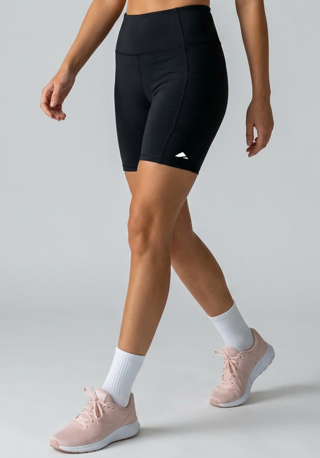 Layer Hybrid Training Tight Shorts in Black, side view
