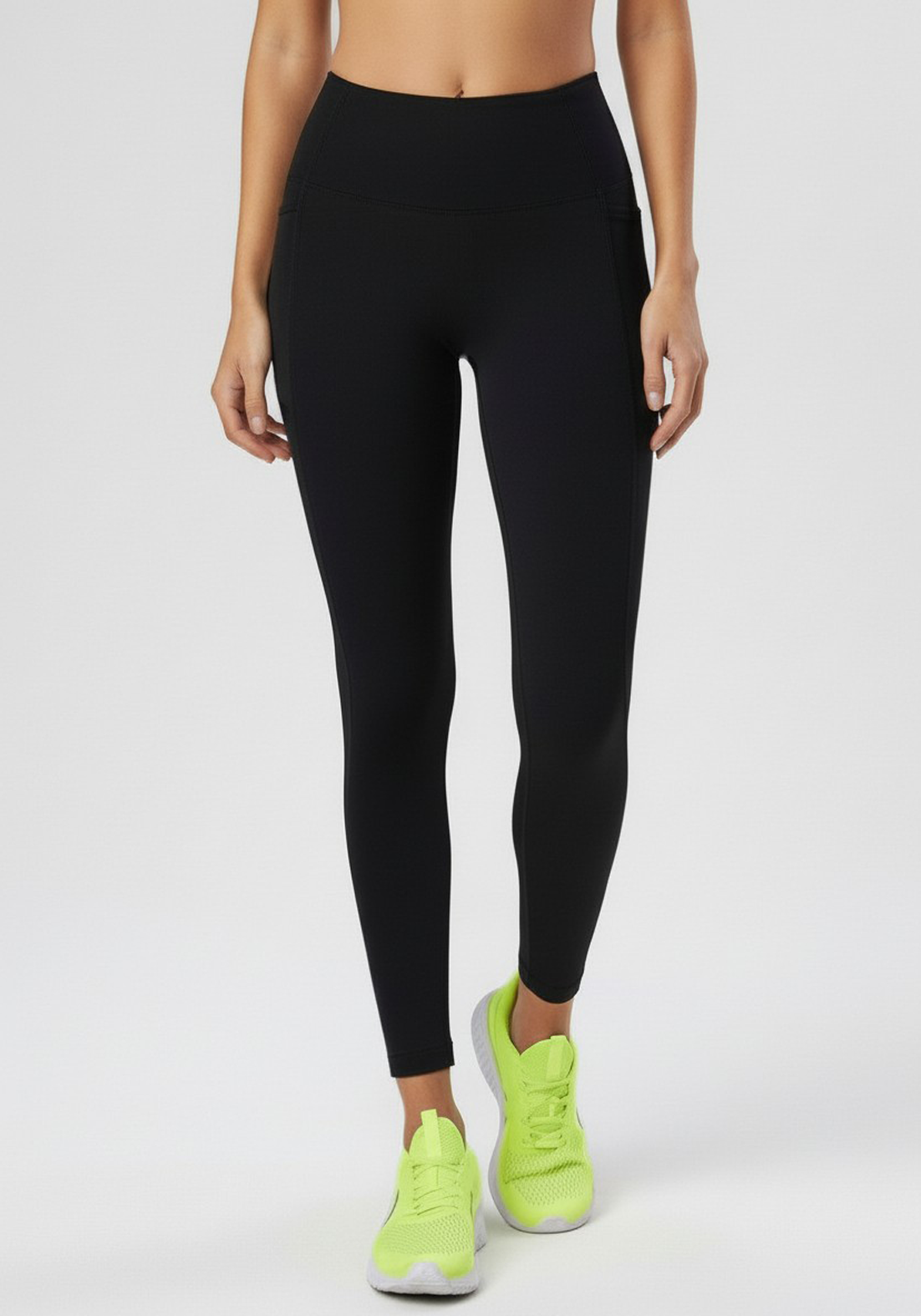 Layer LRX Training Leggings in Black, front view
