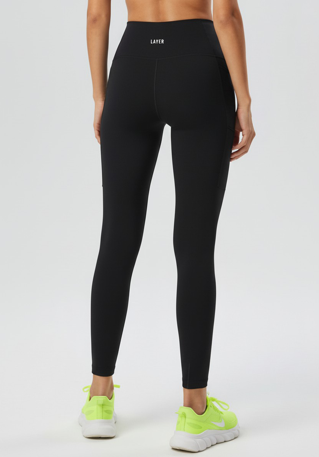 Layer LRX Training Leggings in Black, back view
