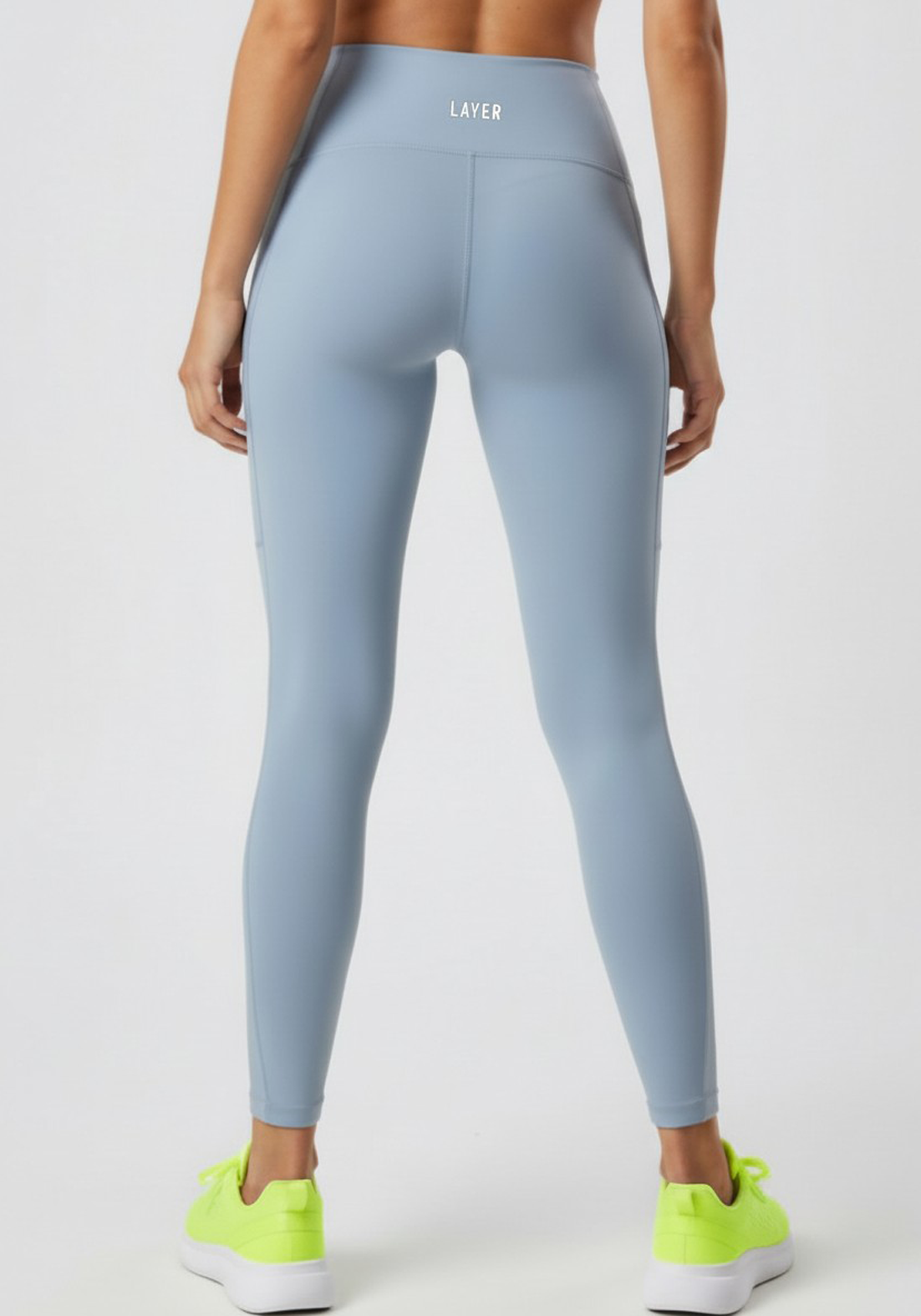 Layer LRX Training Leggings in Glacier Blue, back view
