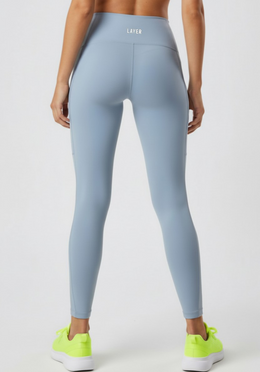 Layer LRX Training Leggings in Glacier Blue, back view