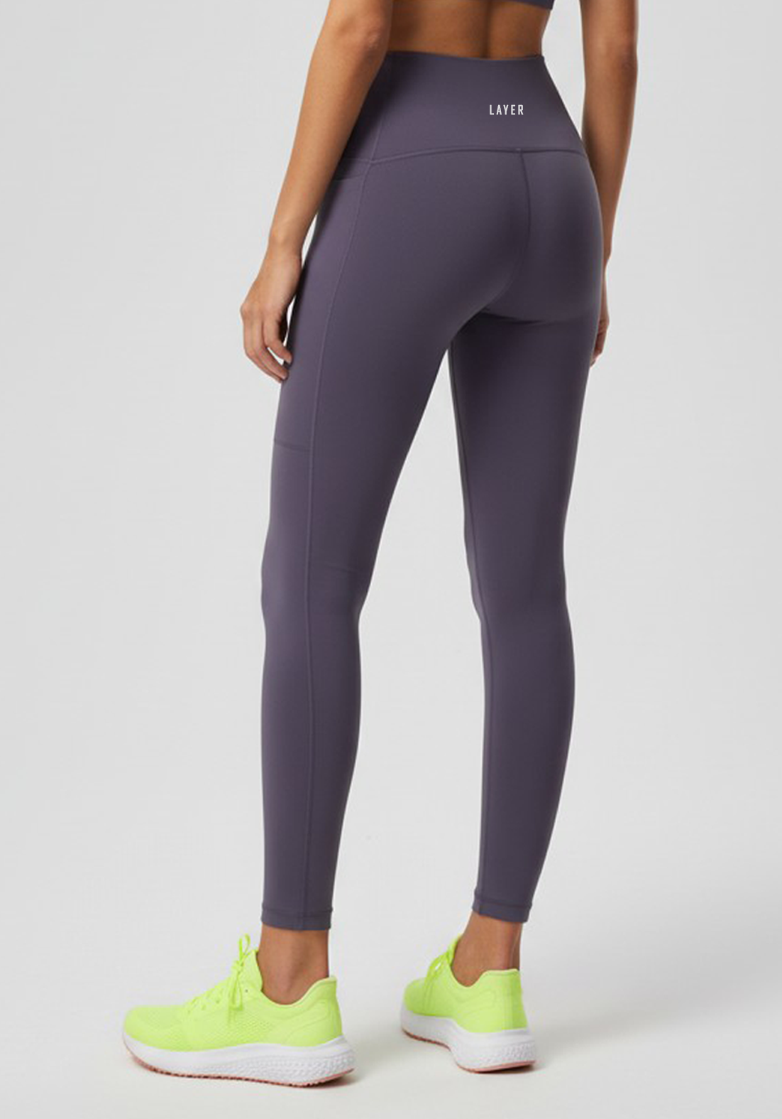 Layer LRX Training Leggings in Purple, back view
