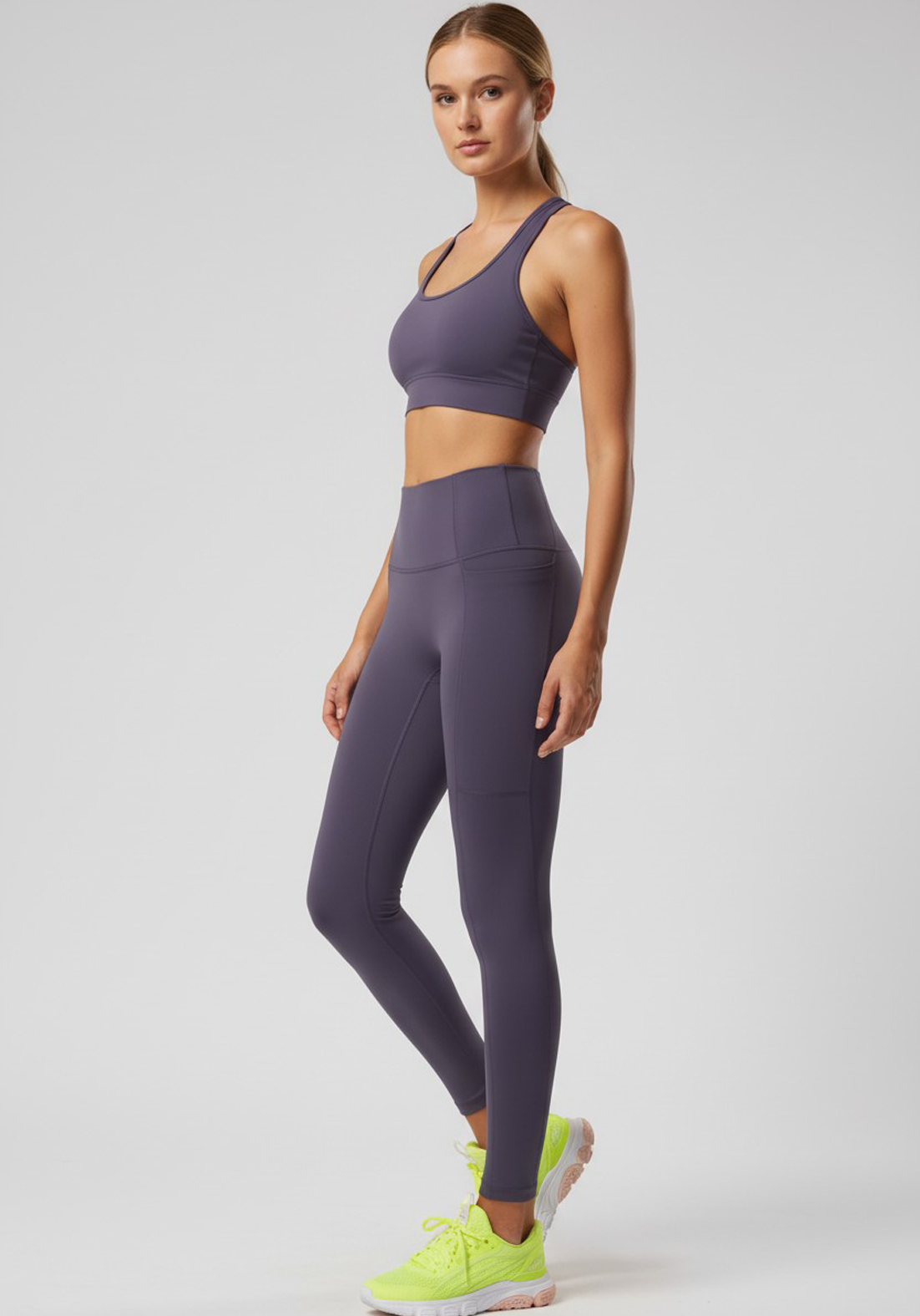 Layer LRX Training Leggings in Purple, detail view
