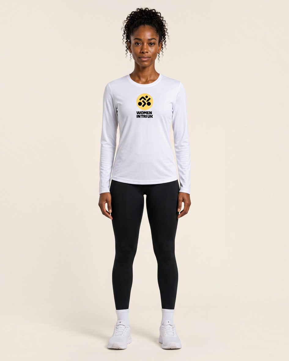 WIT x Layer Impact Long Sleeve Running Tee - White