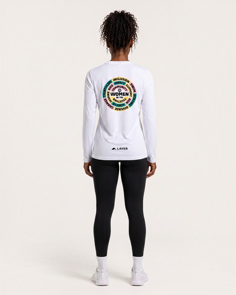 WIT x Layer Impact Long Sleeve Running Tee - White