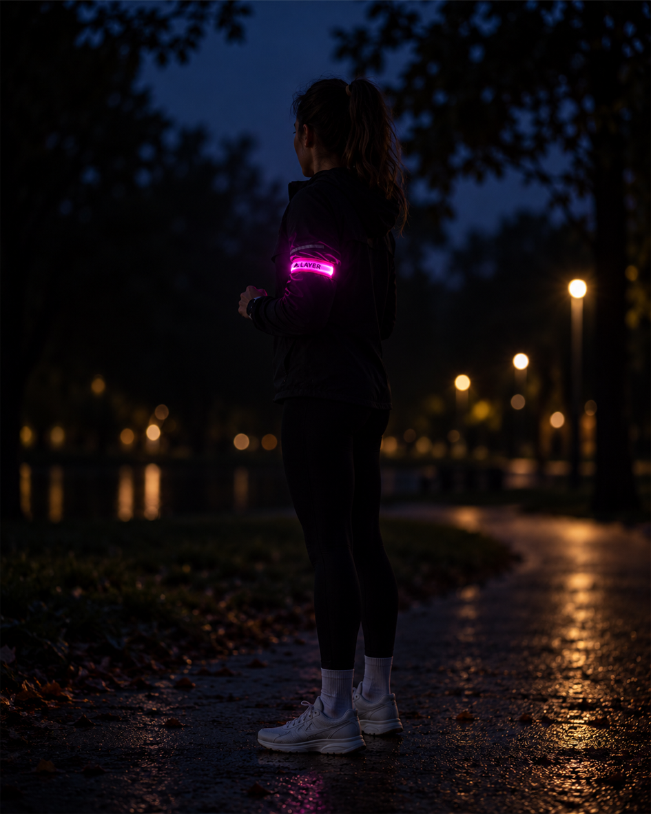 Rechargeable LED Running Armband - Pink