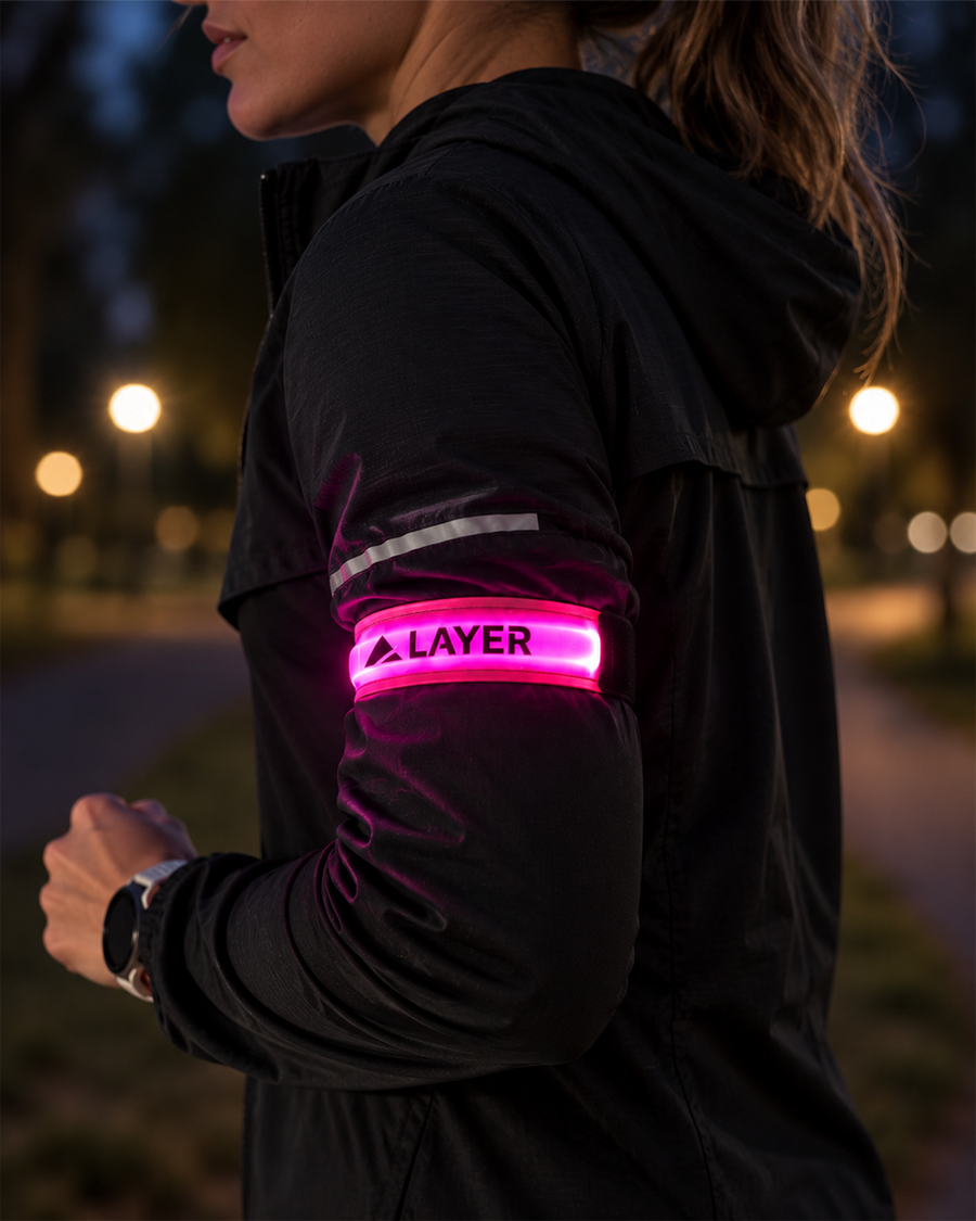 Rechargeable LED Running Armband - Pink