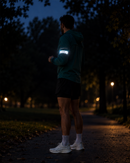 Rechargeable LED Running Armband - White