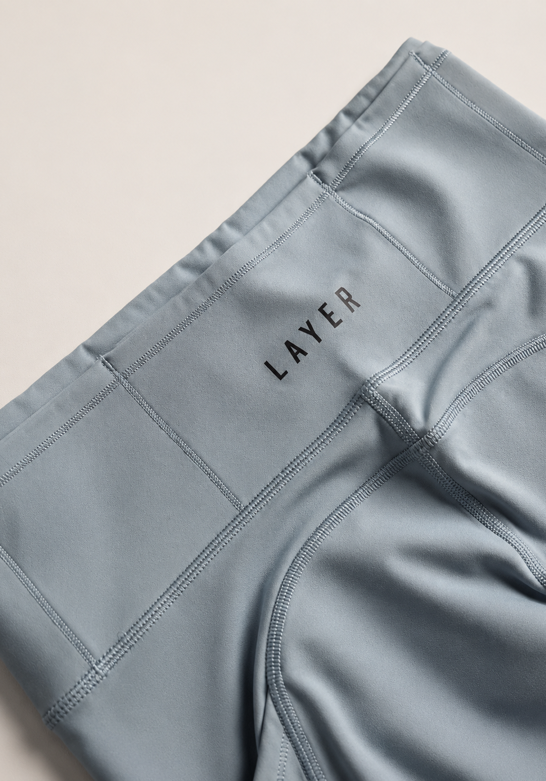 Layer LRX Training Leggings in Glacier Blue, waistband detail
