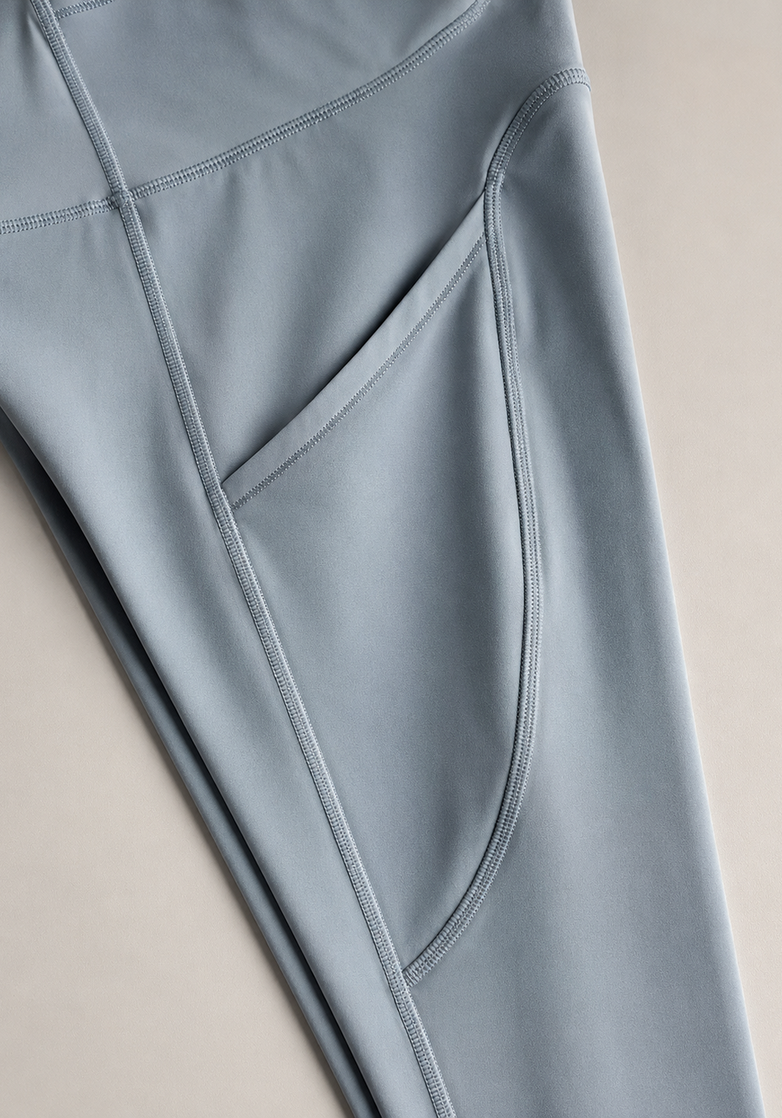 Layer LRX Training Leggings in Glacier Blue, side detail view

