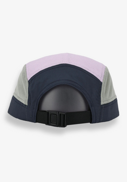 Layer Running Cap in navy lilac, back view with adjustable strap
