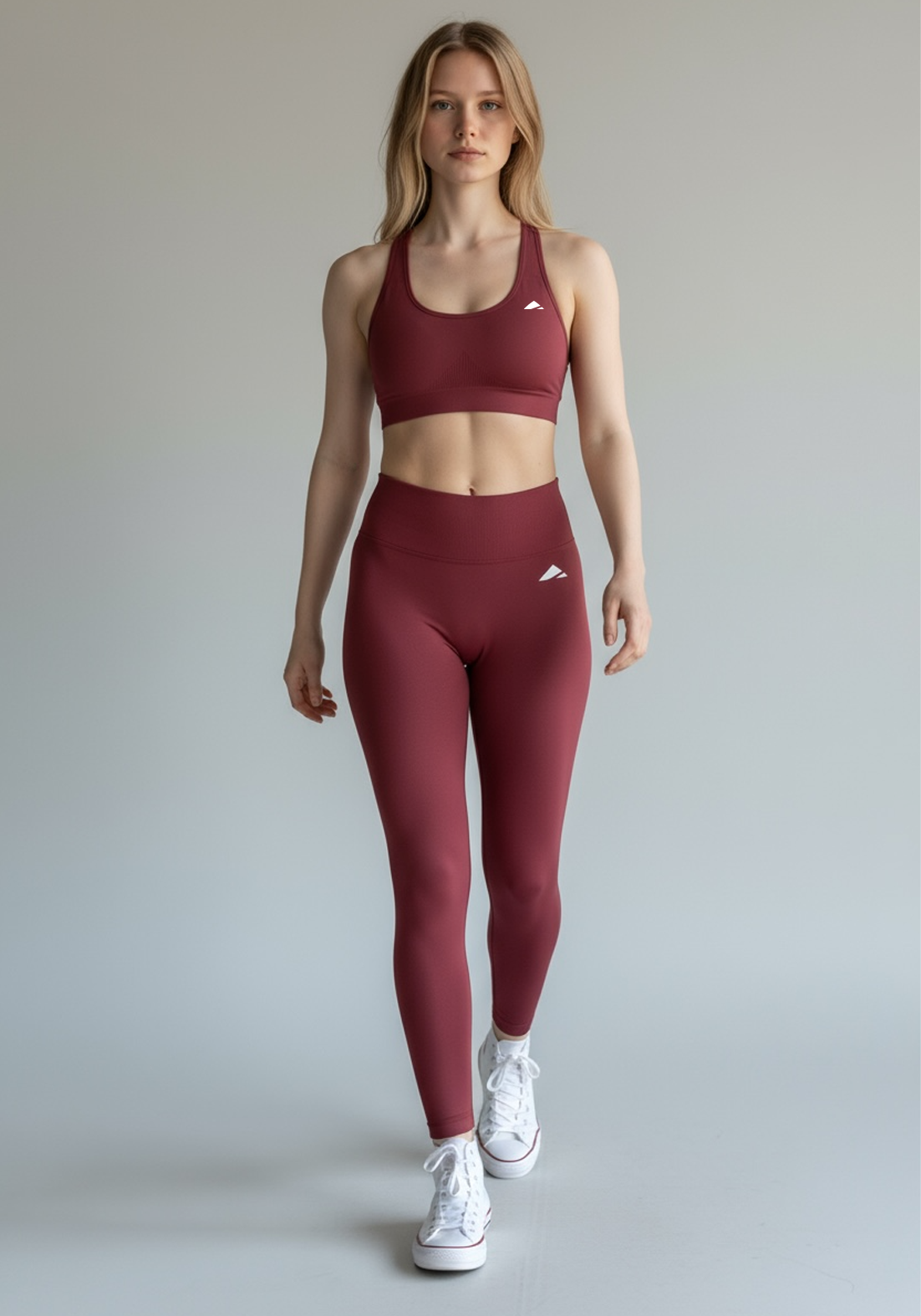 Layer Lift Training Leggings in cherry red, performance fabric detail
