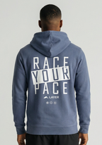 Layer Race Your Pace Symbol Hoodie in Storm, back view
