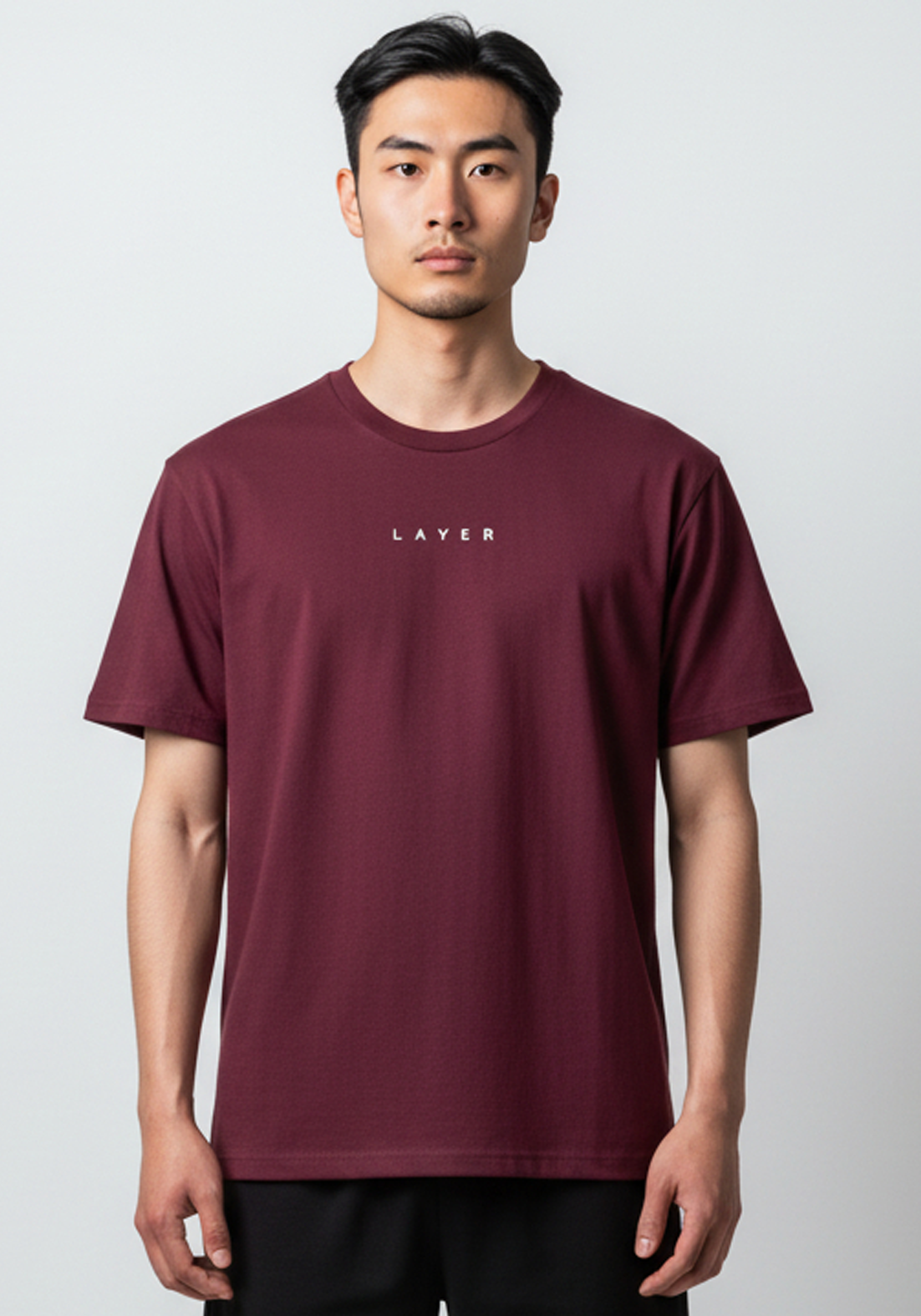 Layer Race Your Pace Symbol Tee in Plum, front view

