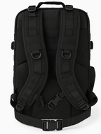 Layer Renegade Pro Backpack in black – 3D render back view showing adjustable straps and padded support system