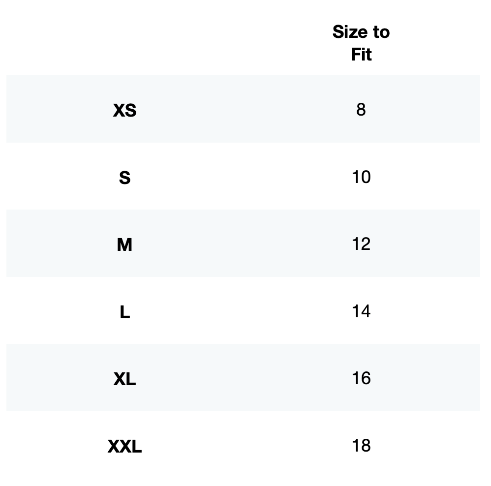 Size guide for Women's FTR Graphic Running Tee