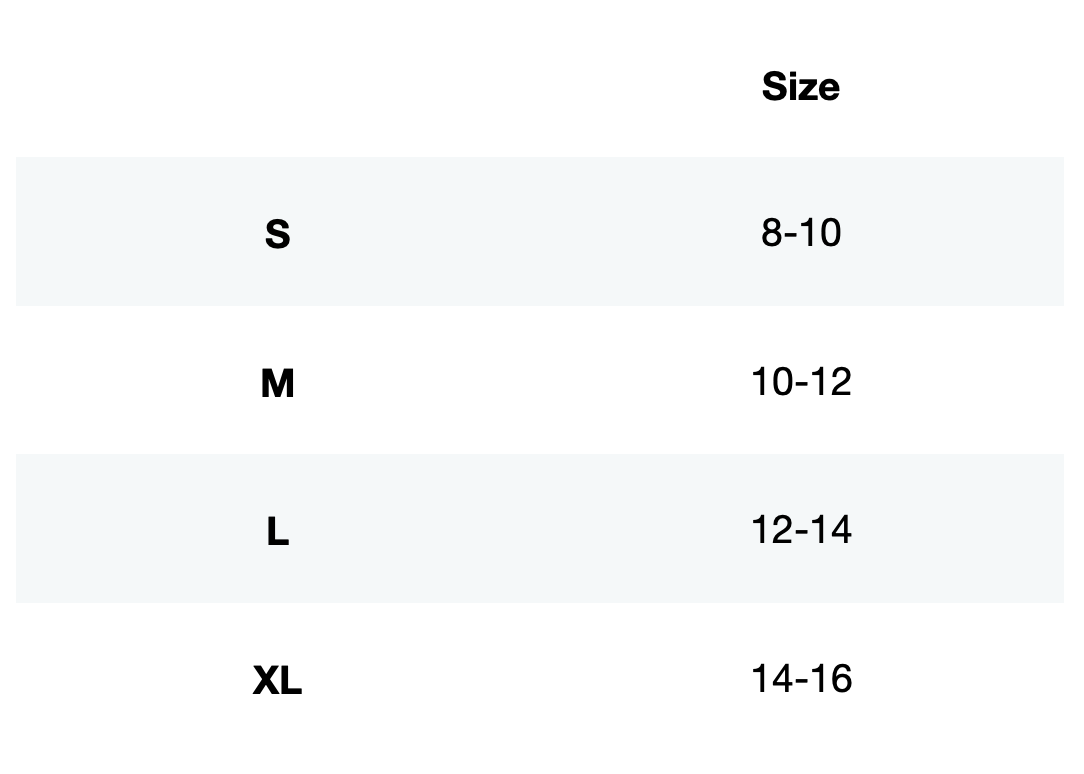 Size guide for Vento Performance Leggings