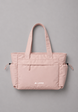 Layer Studio Tote in Fresh Pink, front view
