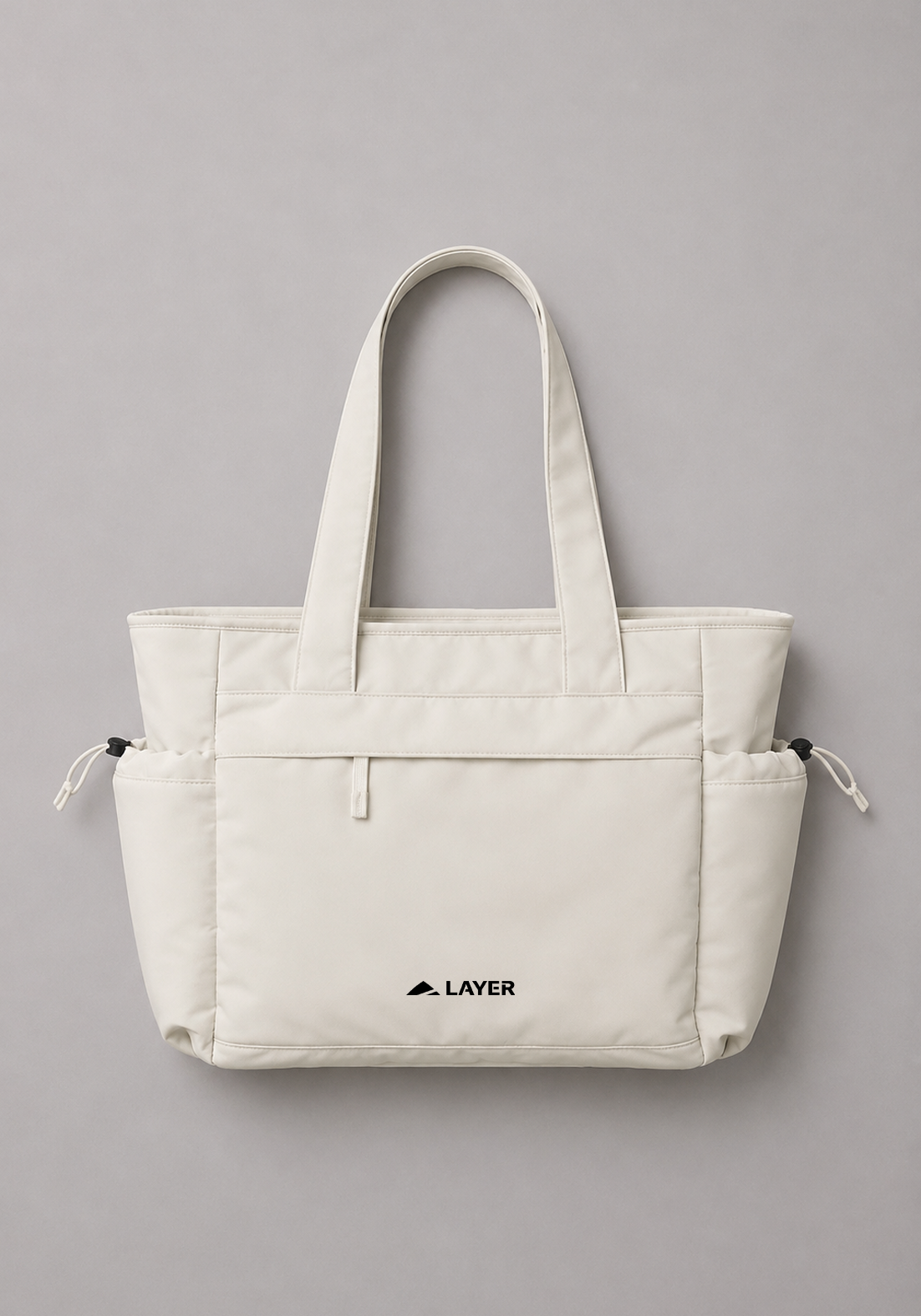 Layer Studio Tote in Stone, front view

