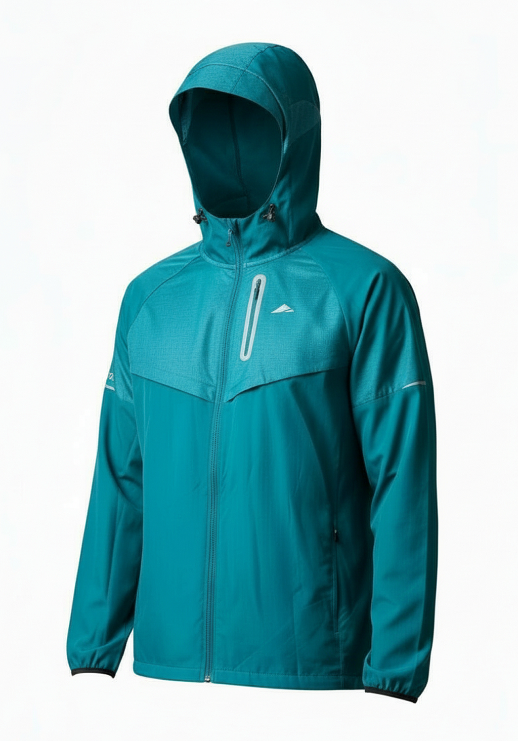 Layer Tempo Running Windbreaker in alpine green with hood and lightweight fabric