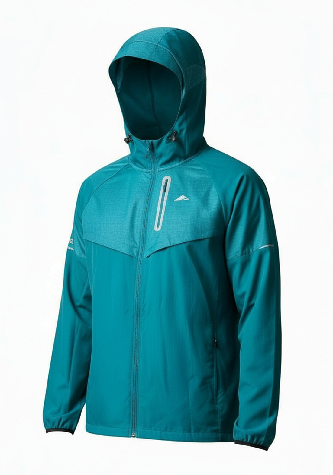 Layer Tempo Running Windbreaker in alpine green, hood and lightweight fabric
