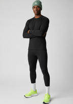 Front view of alpine green Layer Track Club beanie with tonal Track Club patch