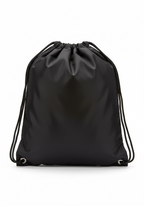 Back view of Layer Track Club Kit Bag showing smooth black fabric and drawstring cords