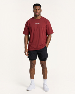 Trackline Oversized Tee - Deep Red