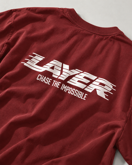 Trackline Oversized Tee - Deep Red