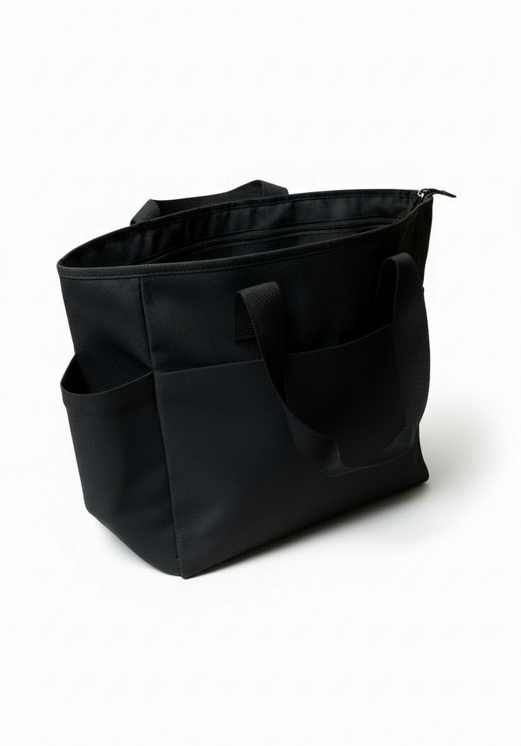 Layer Trackside Tote rear angle showing clean black finish and structured shape for everyday training use