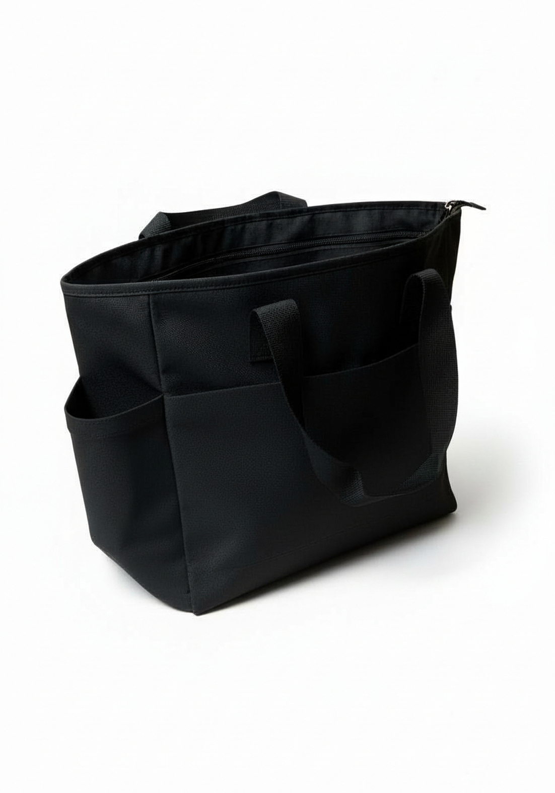 Layer Trackside Tote rear angle showing clean black finish and structured shape for everyday training use