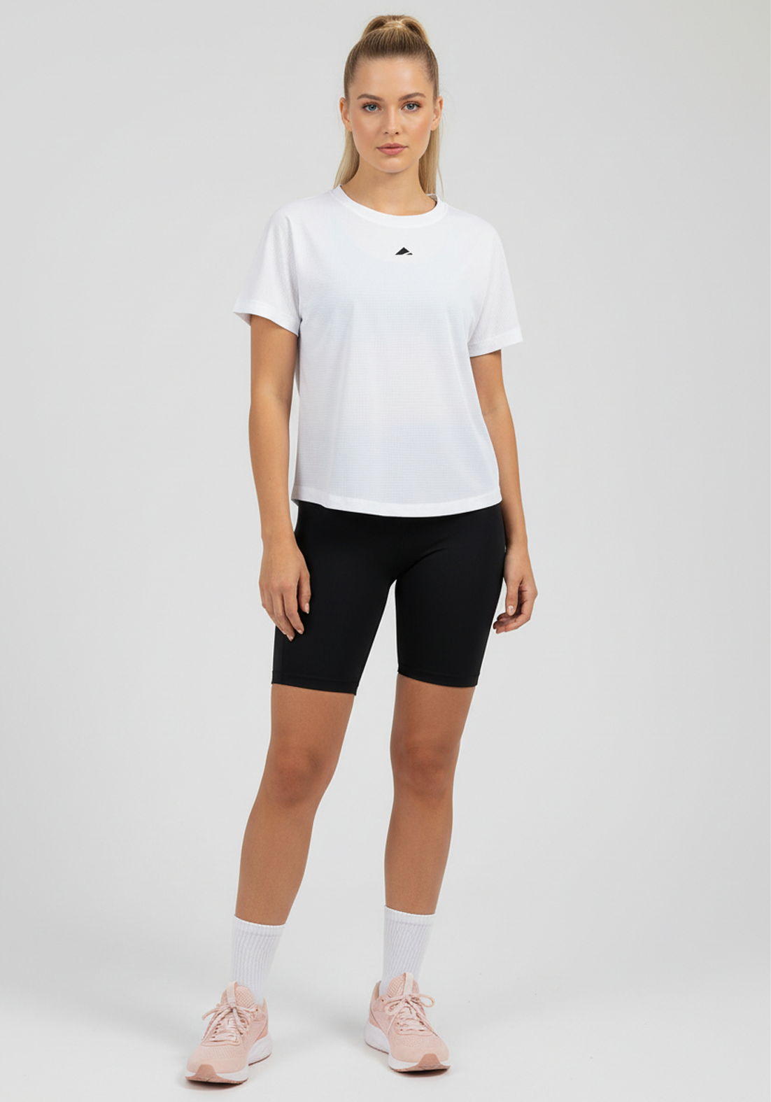Layer Women's Vento running tee in white, full view
