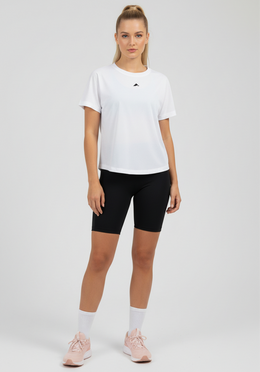 Layer Women's Vento running tee in white, full view
