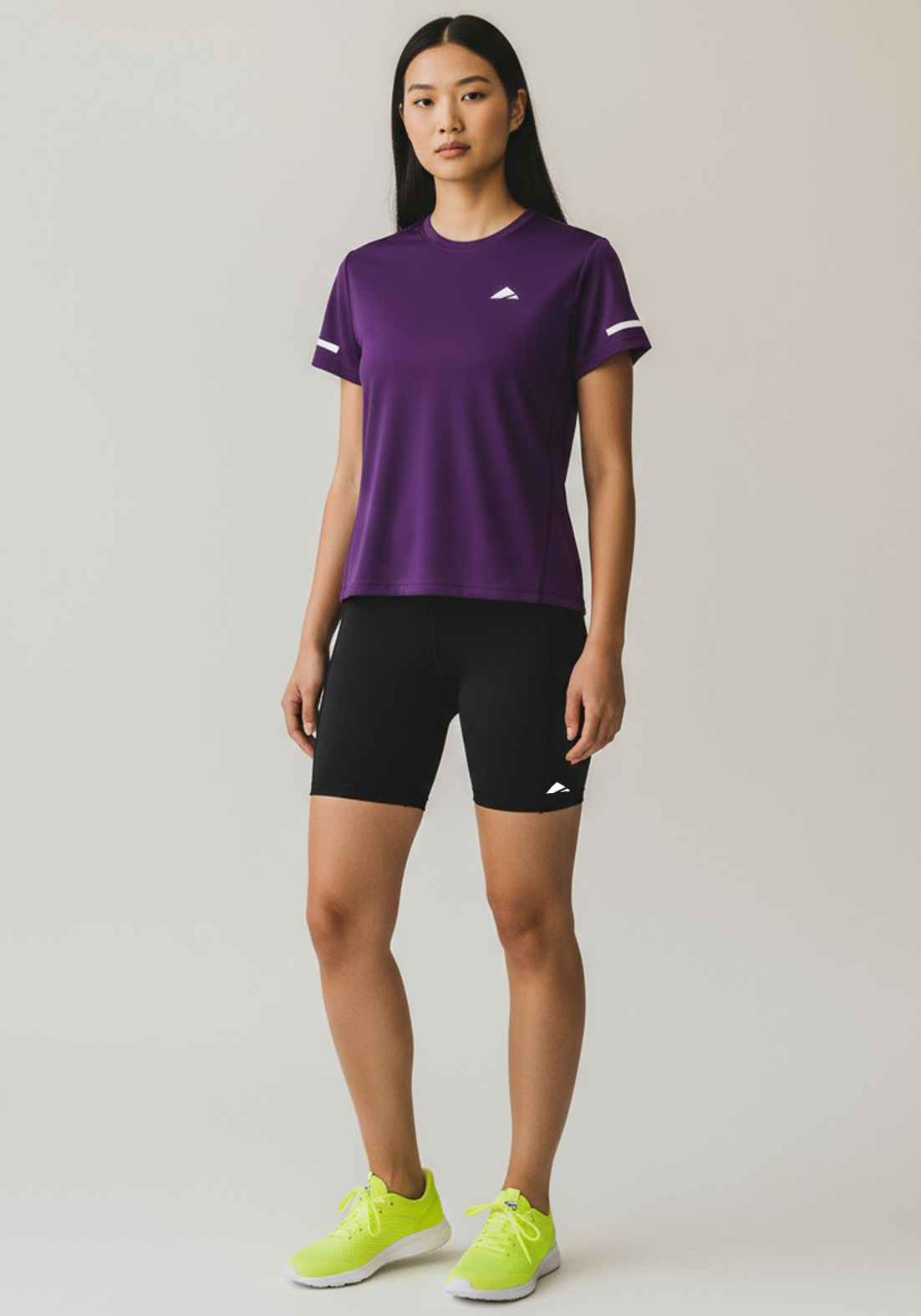 Layer Women’s For The Run Tee in purple – performance running tee designed for flexibility and comfort