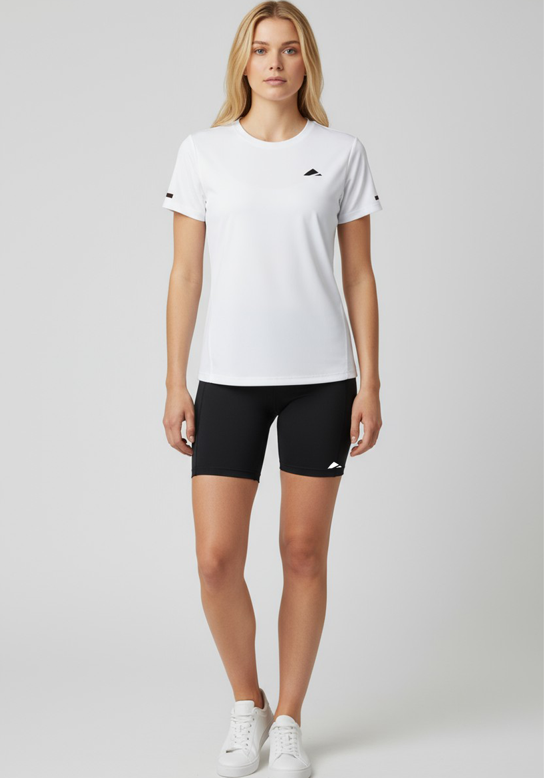 Layer Women’s For The Run Tee in white – lightweight tee designed for running and movement